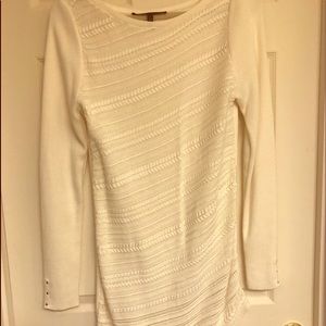 WHBM white tunic sweater. Size Large